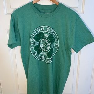 Mens Green Boston Bruins T Shirt Medium Pre-Owned